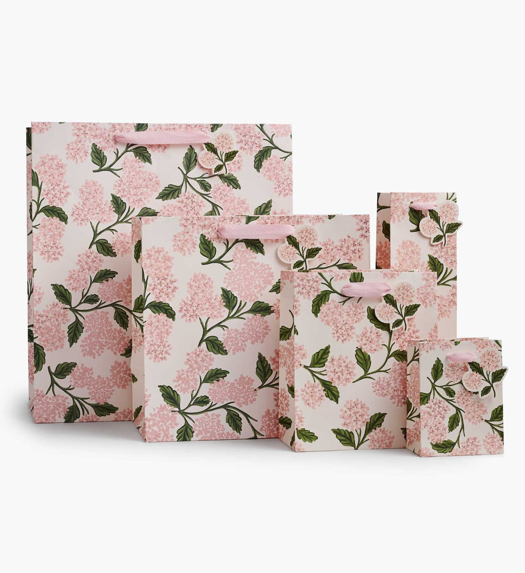 Pink Hydrangea Wine Gift Bag