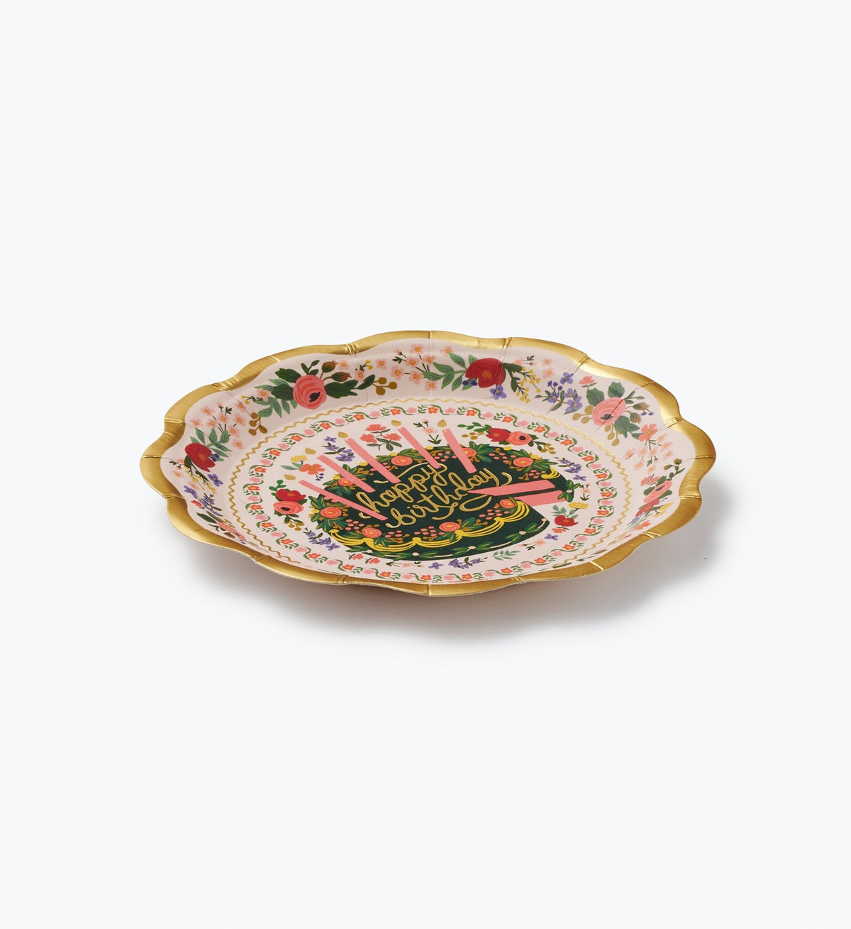 Small Paper Plates - Floral Cake